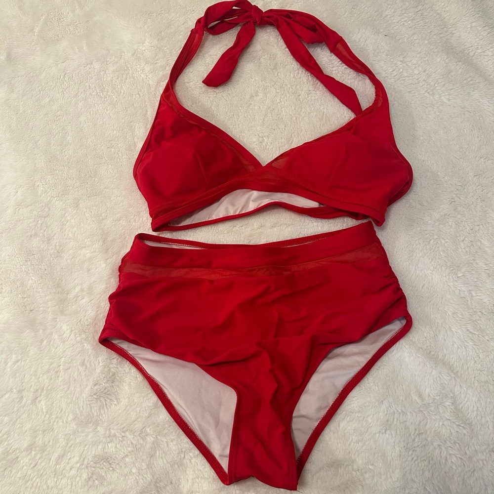 Red Women's Halter Bikini Set | Size M